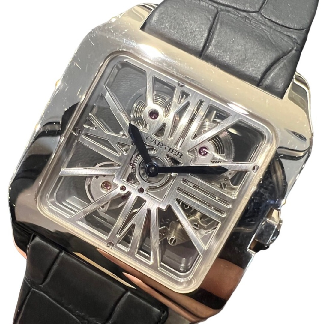 Cartier(カルティエ)の　カルティエ Cartier サントスデュモンXL W2020033 スケルトン K18ホワイトゴールド 750WG/クロコダイルレザー 手巻き メンズ 腕時計 メンズの時計(その他)の商品写真