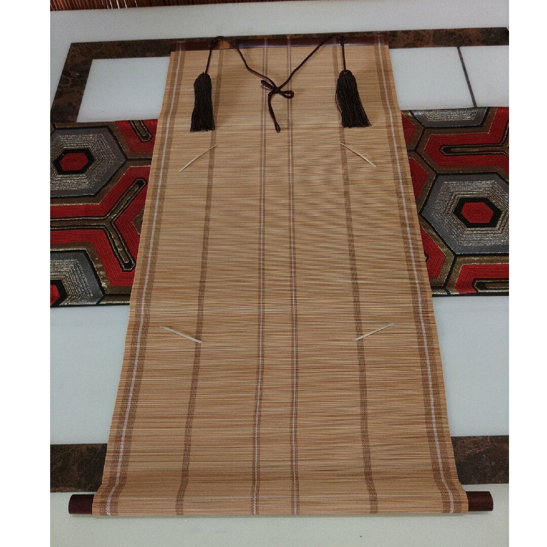色紙掛け 手織御色紙掛 鹿鳴庵製 新品未使用品 高級竹製 バンブー 箱