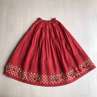 ワンダフルワールド チェリー さくらんぼ モチーフ たくし上げ スカート ワンダフルワールド チェリー さくらんぼ モチーフ たくし上げ スカート