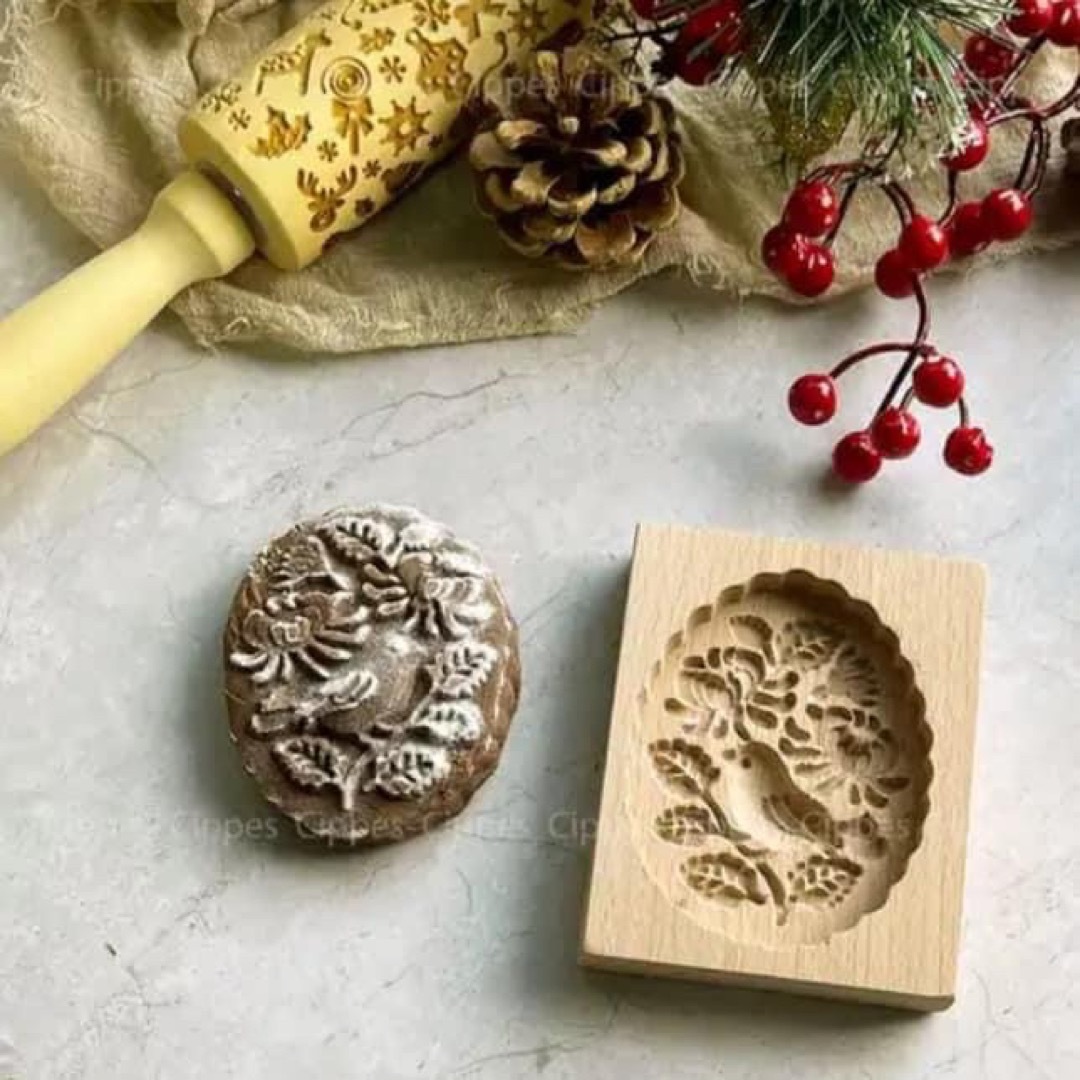 木製クッキー　型　お菓子作り　焼き菓子　スペキュロス　プレゼント　お祝い　リス