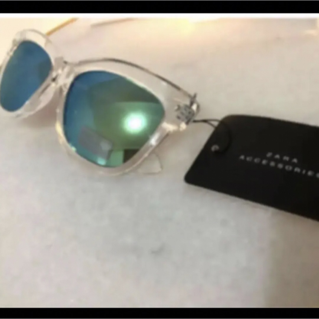 ZARA(ザラ)の新品 ZARA SUNGLASSES 樹脂コーティング加工入り透明サングラス レディースのファッション小物(サングラス/メガネ)の商品写真