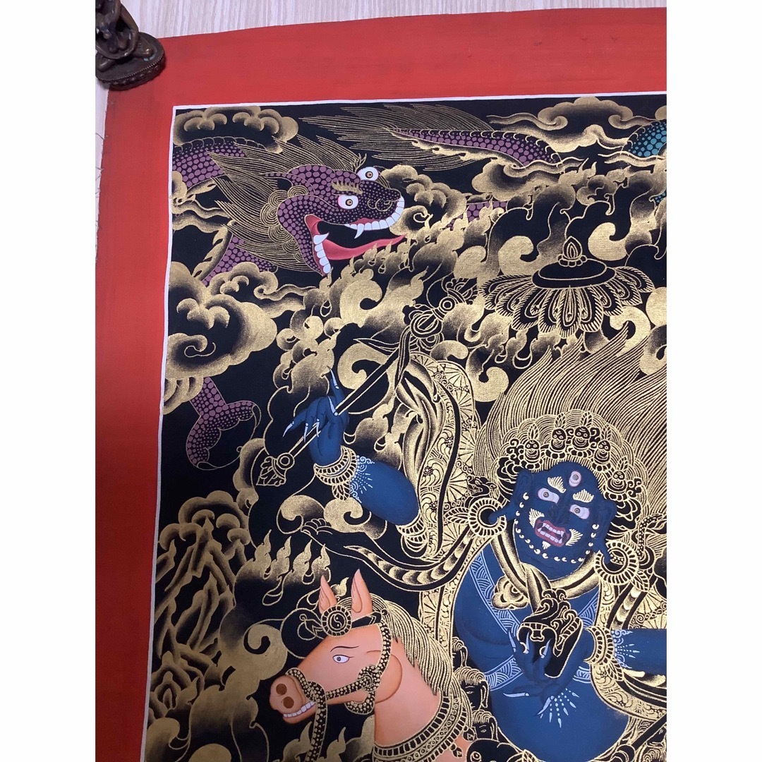 《チベット密教　新品 》 手描き　タンカ　曼荼羅　パンデンラモ　具徳天母　39