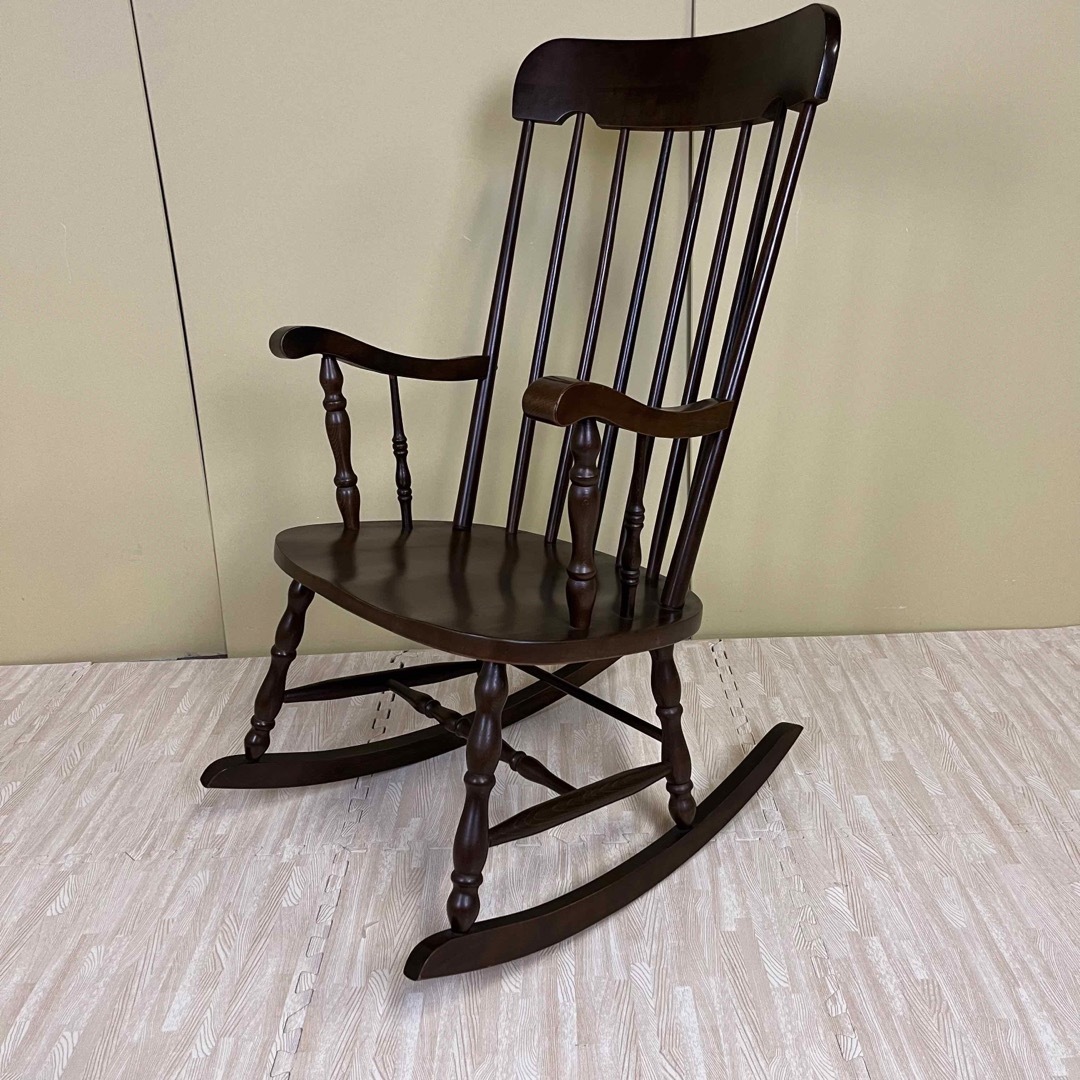 除菌 程度良好 飛騨の家具 柏木工 希少旧ロゴ ロッキングチェア ダーク