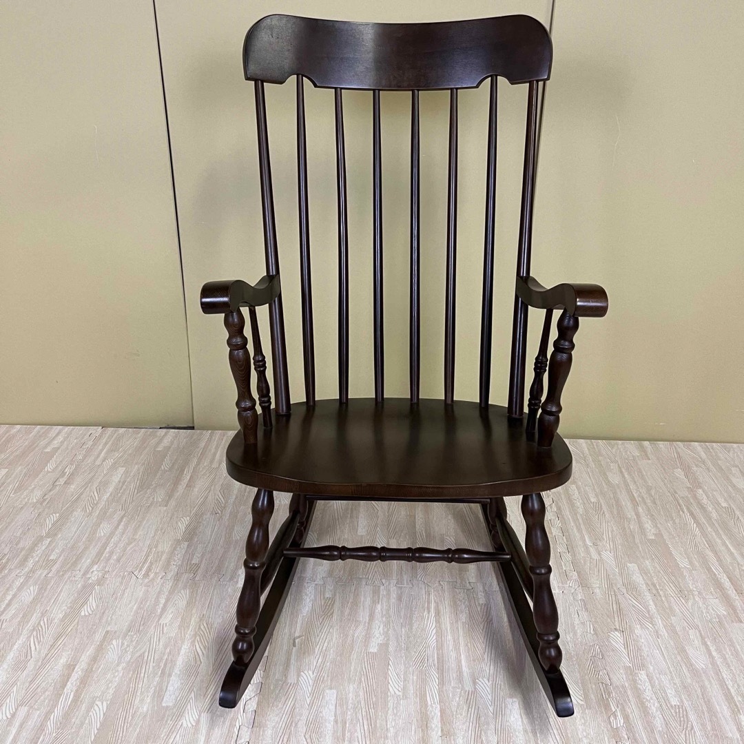 除菌 程度良好 飛騨の家具 柏木工 希少旧ロゴ ロッキングチェア ダークブラウン