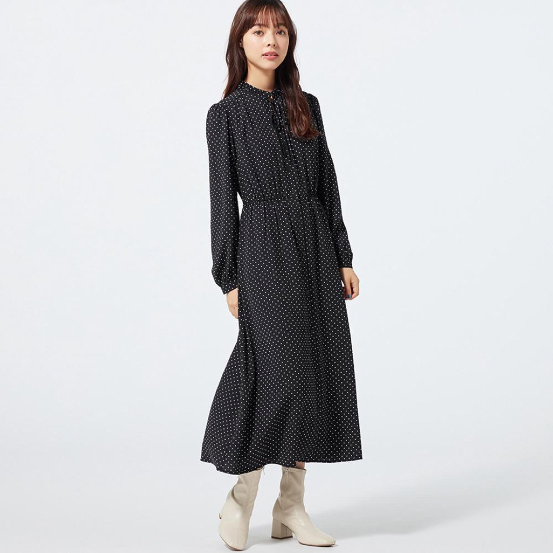 GU - GU ドットプリントワンピース(長袖)Z+Eの通販 by pink's GU - GU ドットプリントワンピース(長袖)Z+Eの通販 by pink's