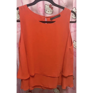 キレイめオレンジシャツ(シャツ/ブラウス(半袖/袖なし))