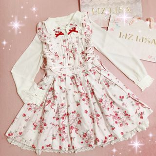 【LIZLISA 新品未使用】リズリサ リボン 花柄 ジャンスカ ワンピース♡