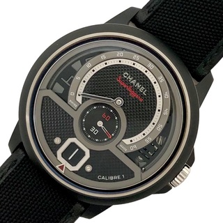 シャネル(CHANEL)の　シャネル CHANEL ムッシュー ドゥ シャネル スーパーレッジェーラ H6823 ブラック セラミック セラミック/SS ナイロンカーフスキン 手巻き メンズ 腕時計(その他)