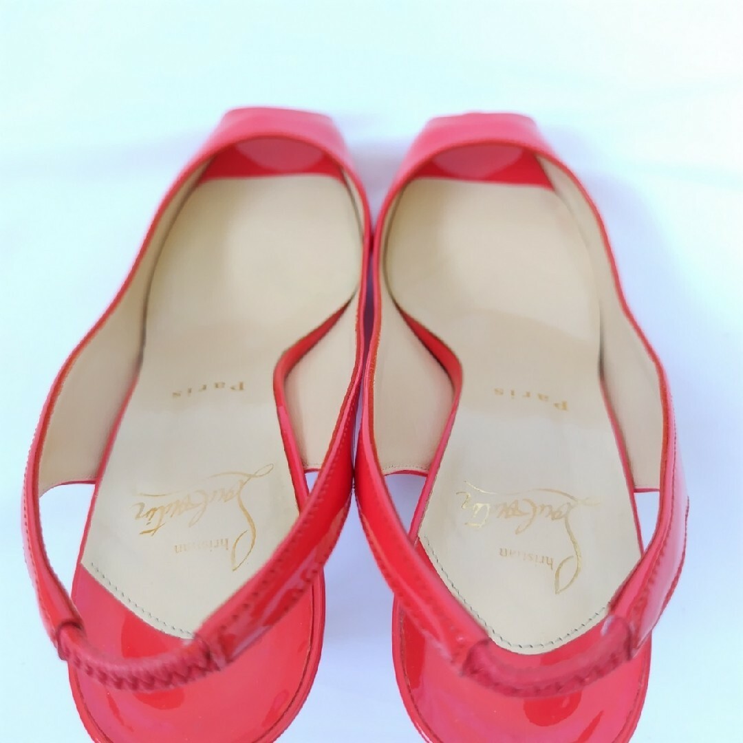 Christian Louboutin(クリスチャンルブタン)のクリスチャンルブタン ストラップ パンプス サンダル コーラルピンク レディースの靴/シューズ(サンダル)の商品写真