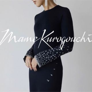 マメmame kurogouchiショルダーカットチュニックワンピース ネイビー