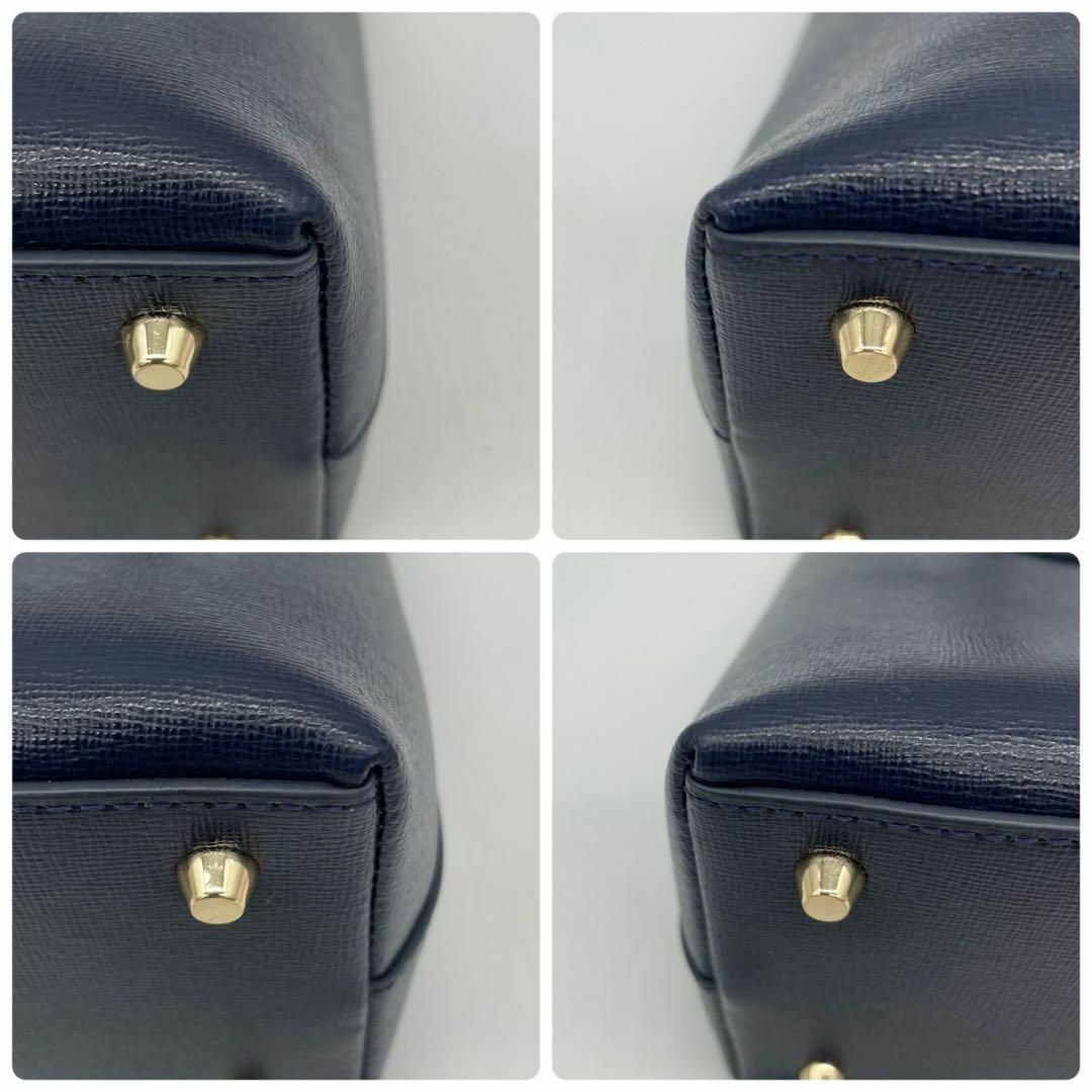 ✨未使用に近い✨ FURLA 2way ハンドバッグ レザー ネイビー 腕かけ 6