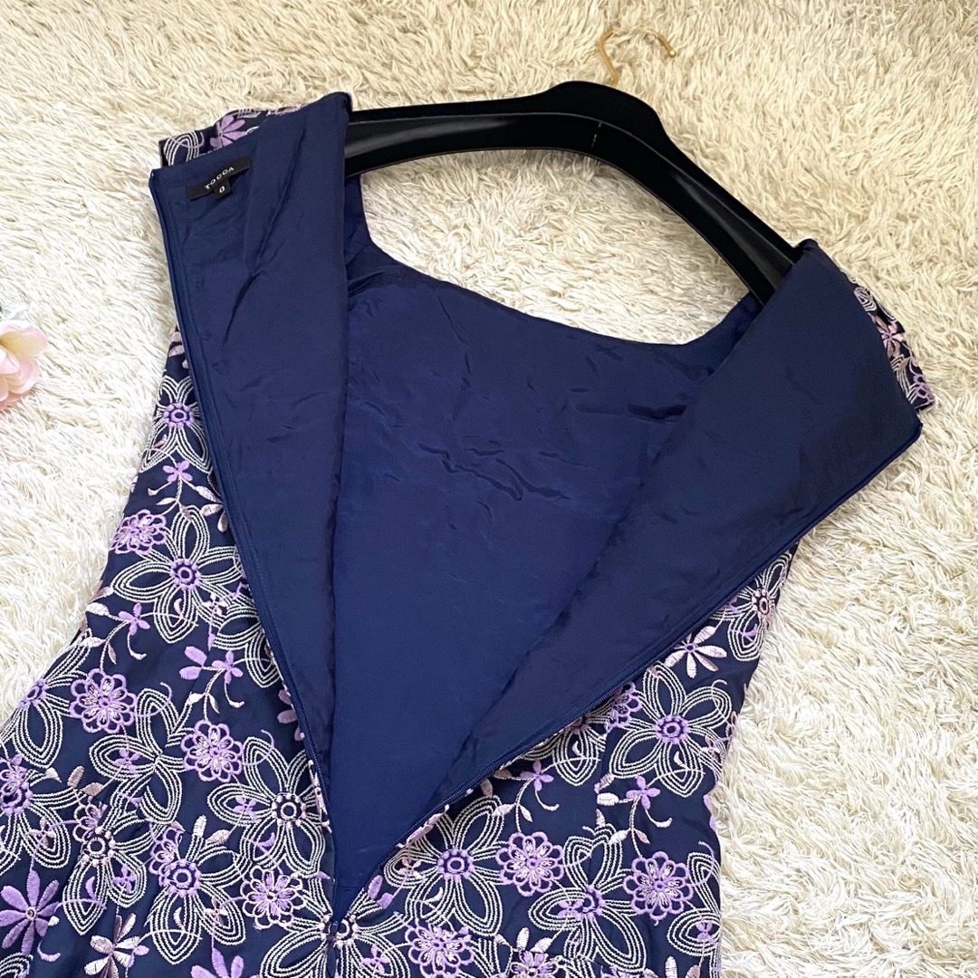 TOCCA - 【極美品】トッカ花柄刺繍ワンピース ローウエスト キャップ