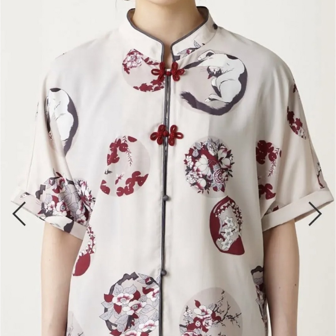 新品未使用 お花刺繍デザイン シャツ ブラウス ジャケット 日本製