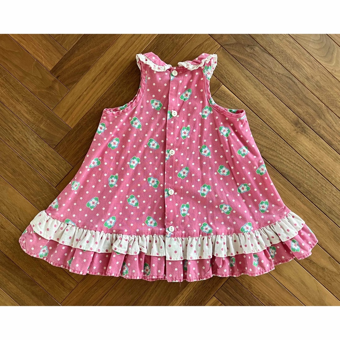 OshKosh(オシュコシュ)のoshkosh  ピンク花&ドット柄ワンピース　3T キッズ/ベビー/マタニティのキッズ服女の子用(90cm~)(ワンピース)の商品写真