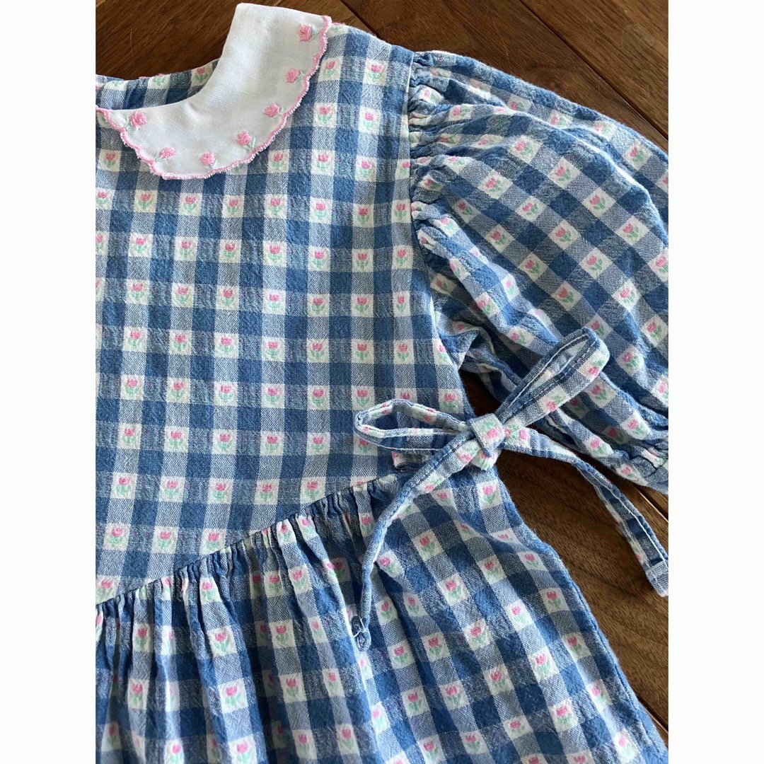 OshKosh(オシュコシュ)のoshkosh  チューリップチェック柄ワンピース　4T キッズ/ベビー/マタニティのキッズ服女の子用(90cm~)(ワンピース)の商品写真