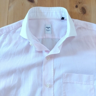 イタルスタイル ポケット付 半袖 クレリックシャツ ピンク (39)(シャツ)