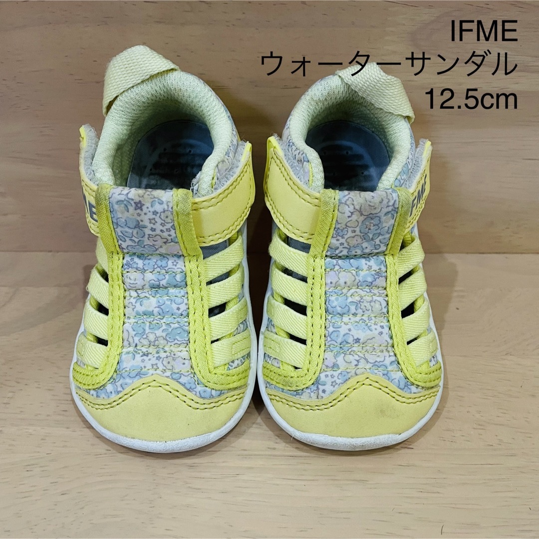 IFME イフミー サンダル 12.5cm 花柄 黄色