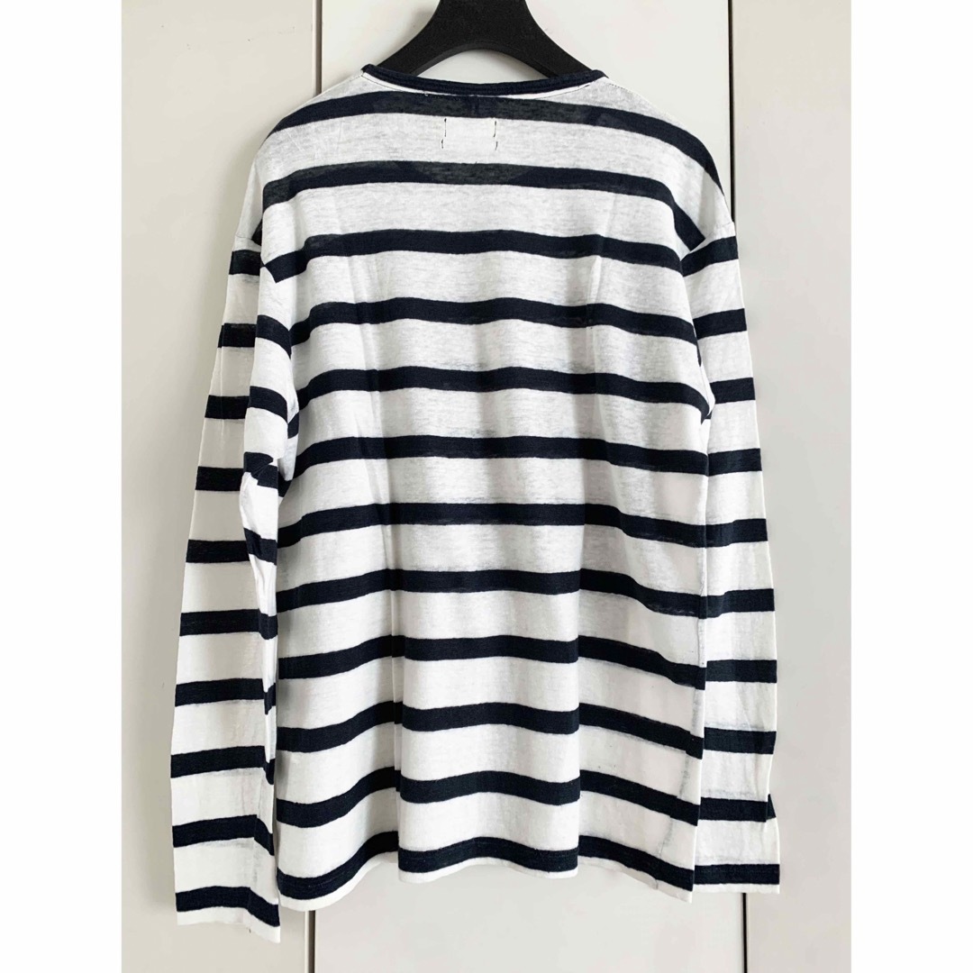 ZARA(ザラ)の美品 ZARA ザラ 麻 リネン 100% Tシャツ ボーダーTシャツ メンズのトップス(Tシャツ/カットソー(七分/長袖))の商品写真