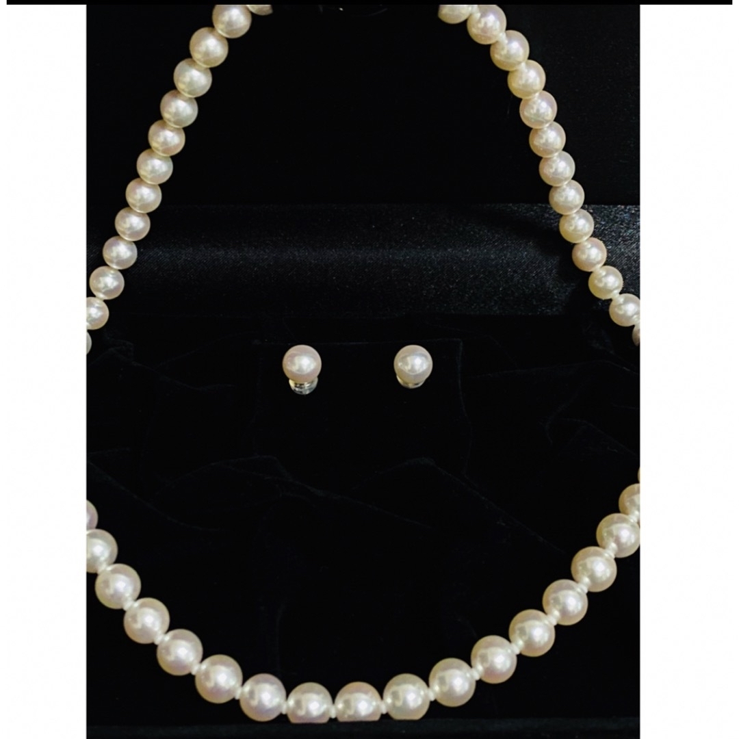 真珠ネックレス&ピアス  レディースのアクセサリー(ネックレス)の商品写真