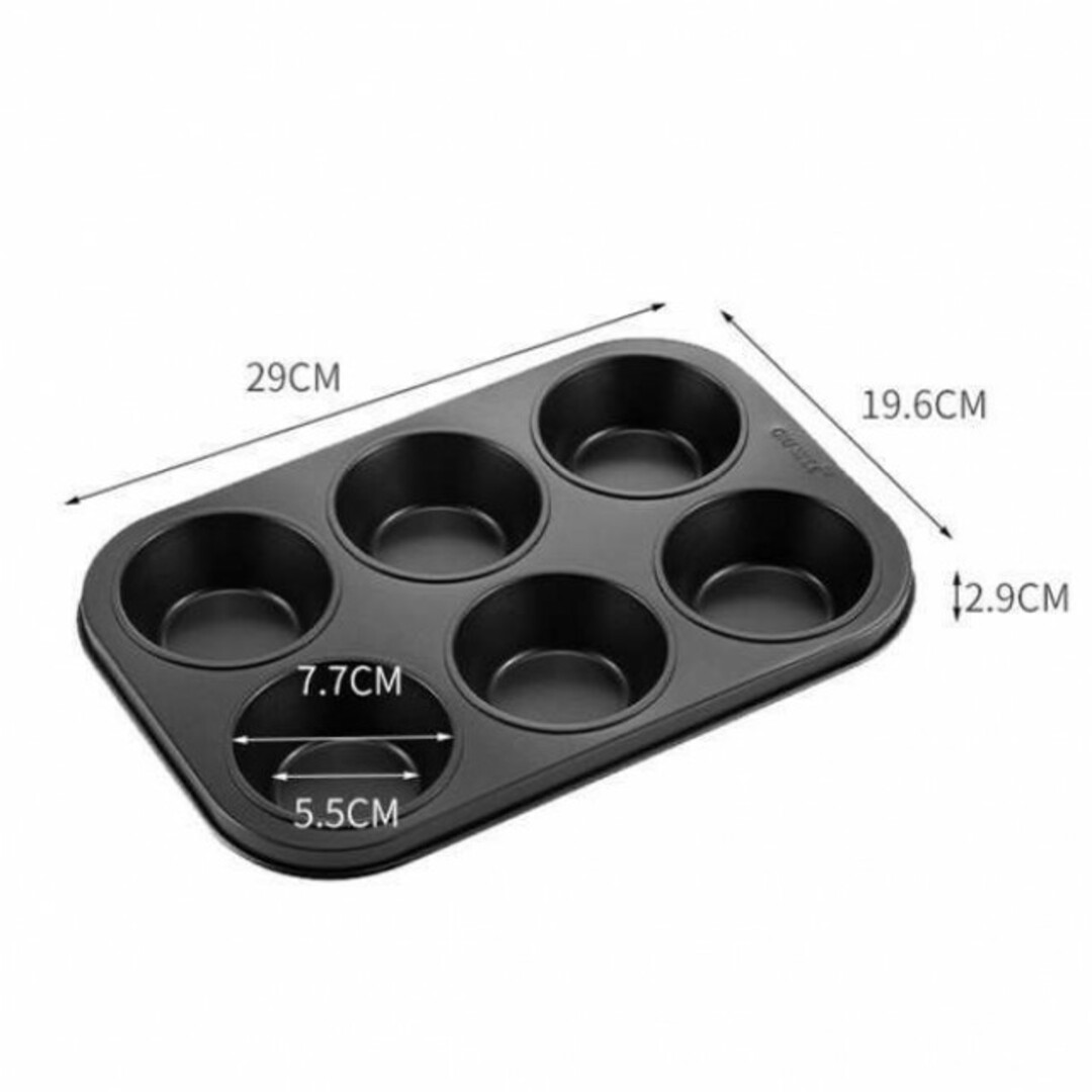 マフィン型 6個穴 空焼き不要 カップケーキ ステンレスの通販 by りょー マフィン型 6個穴 空焼き不要 カップケーキ ステンレス