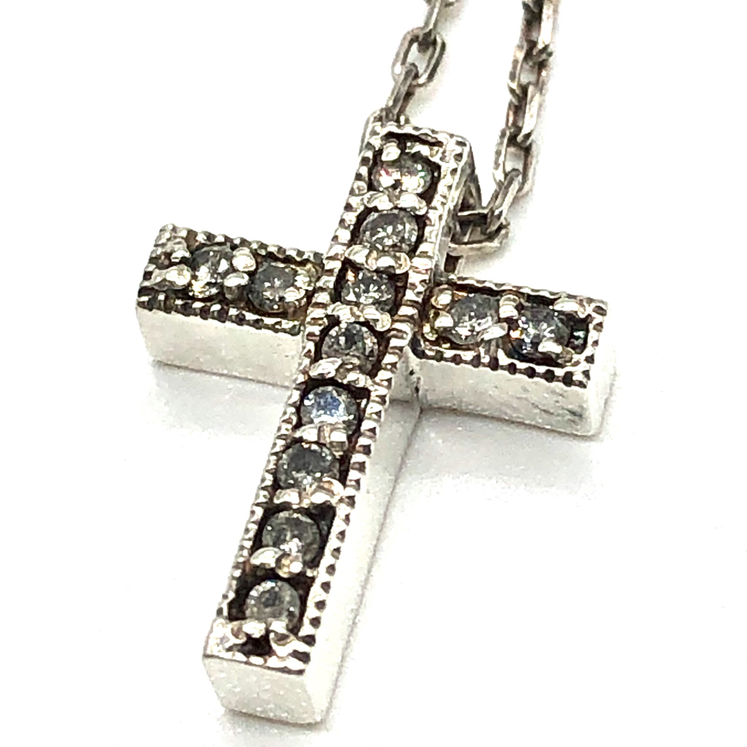 ネックレスagete アガット SILVER ダイヤ0.12ct ネックレス クロス