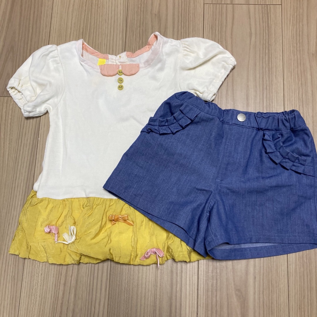 チュニック＆ショートパンツセット キッズ/ベビー/マタニティのキッズ服女の子用(90cm~)(ワンピース)の商品写真