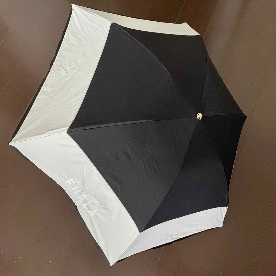 FURLA フルラ 晴雨兼用折りたたみ日傘 カラーブロック×ビッグロゴ