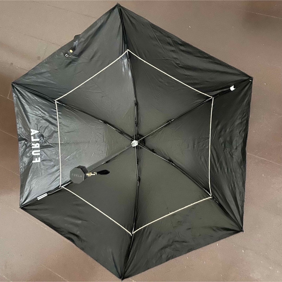 FURLA フルラ 晴雨兼用折りたたみ日傘 カラーブロック×ビッグロゴ