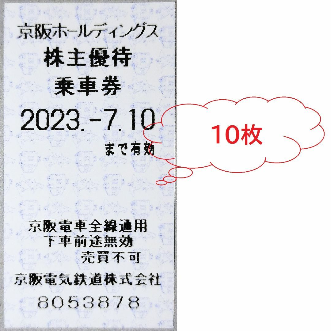 10枚☆京阪電車 株主優待乗車券◇2023.-7.10まで◇ミニレター込🔶の ...