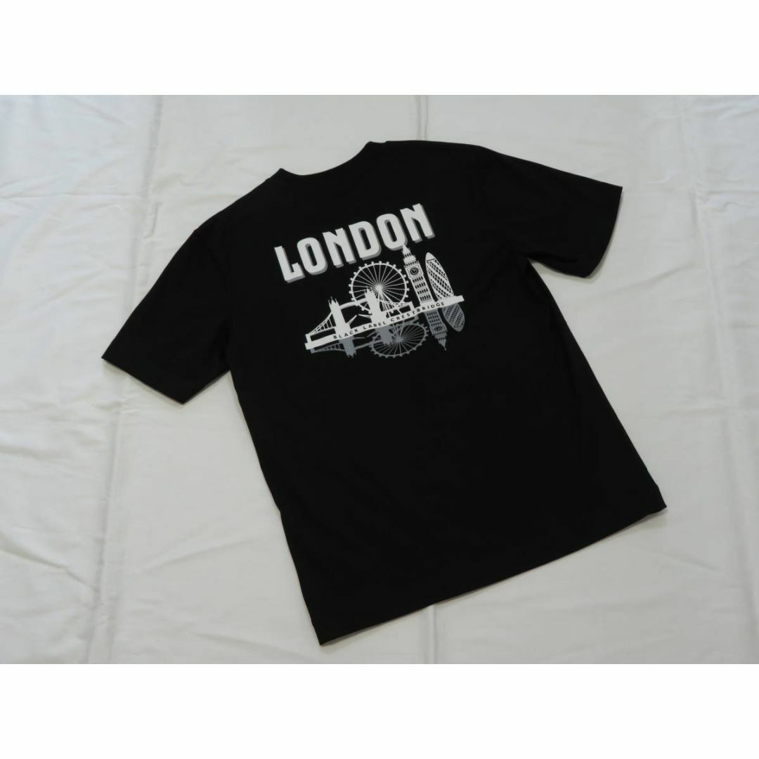 本物ブラックレーベルクレストブリッジBLACKLABEL袖柄半袖TシャツL黒