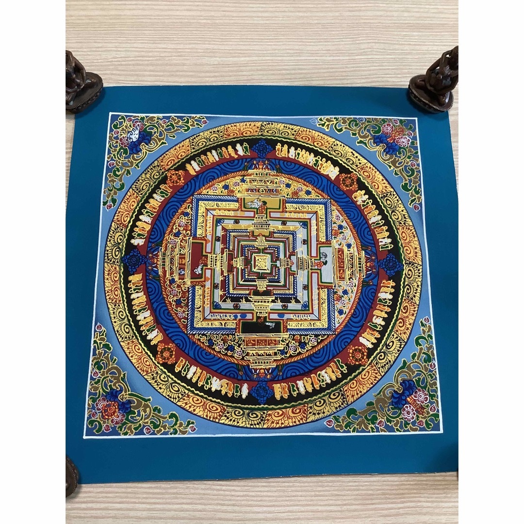 《 チベット密教　新品 》 手描き　タンカ　曼荼羅　カーラチャクラマンダラ　51