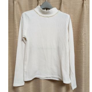 イングファースト(INGNI First)のINGNI FIRST☆♡ハイネックリブニット長袖カットソー白ホワイト150cm(Tシャツ/カットソー)