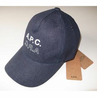 B1721/ A.P.C. ロゴ キャップ コットン キャンバス ネイビー