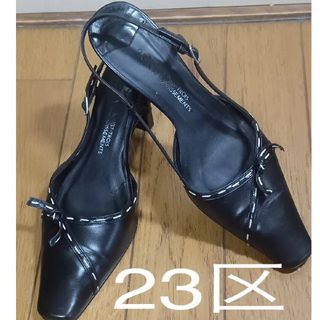 美品　23区 レザー　ポインテッドトゥ　パンプス　ハイヒール ブラック