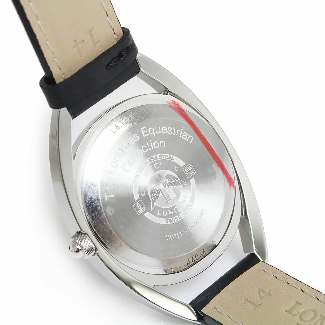 ロンジン イクエストリアン クオーツ 腕時計 レザー 61Pダイヤ ブラック 黒 L6.137.0.57.0 訳あり LONGINES（新品・未使用品）