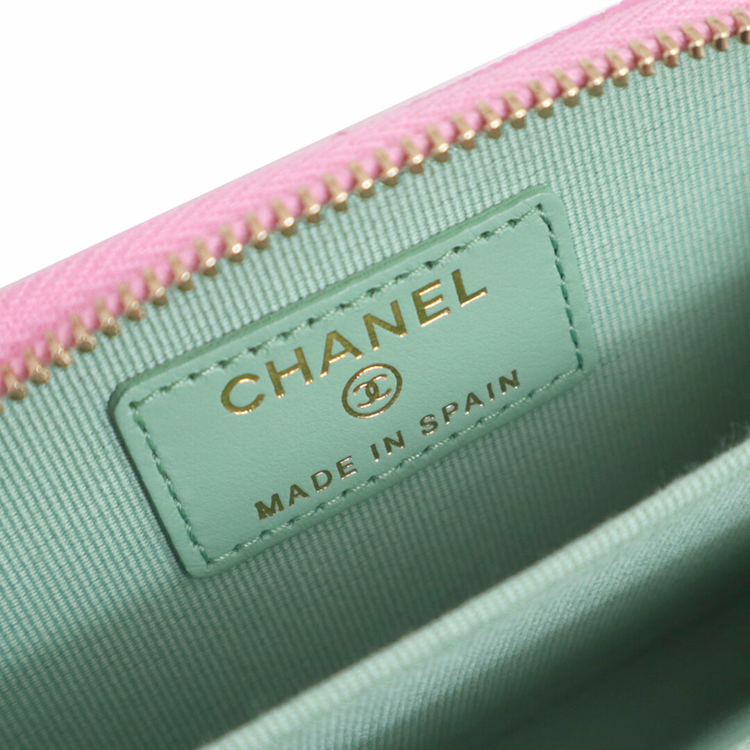 CHANEL シャネル マトラッセ ココマーク ジップ コインパース コインケース 小銭入れ 財布 キャビアスキン レザー ピンク グリーン 緑  AP3186 箱付 CHANEL（新品・未使用品）の通販 by ブランドシティ｜シャネルならラクマ