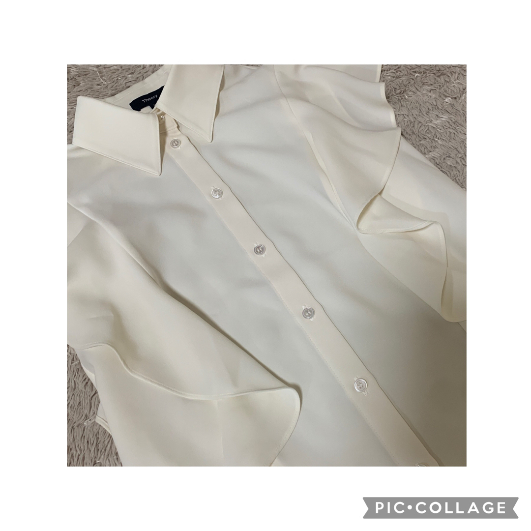 今季完売品 セオリー　WEALTH A LINE SHIRT 白シャツ ブラウス