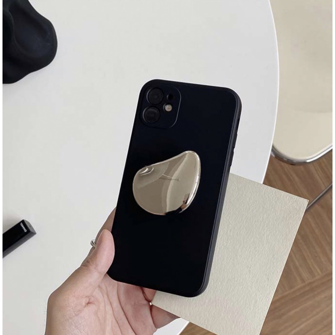 iPhone13pro iPhoneケース ウォータードロップ グリップ 黒