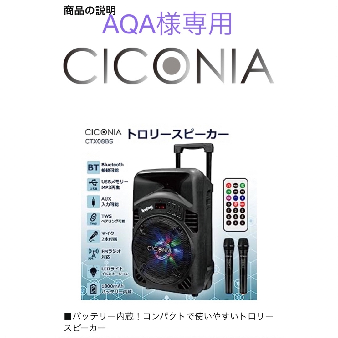 CICONIA トロリースピーカー 楽器のレコーディング/PA機器(スピーカー)の商品写真