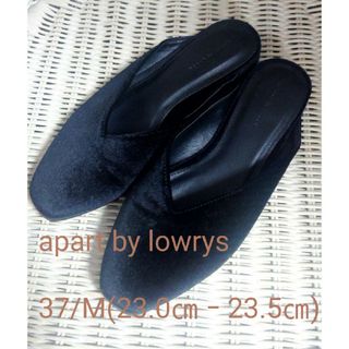 アパートバイローリーズ(apart by lowrys)のapart by lowrys ベルベットフラットサンダル M 黒(サンダル)