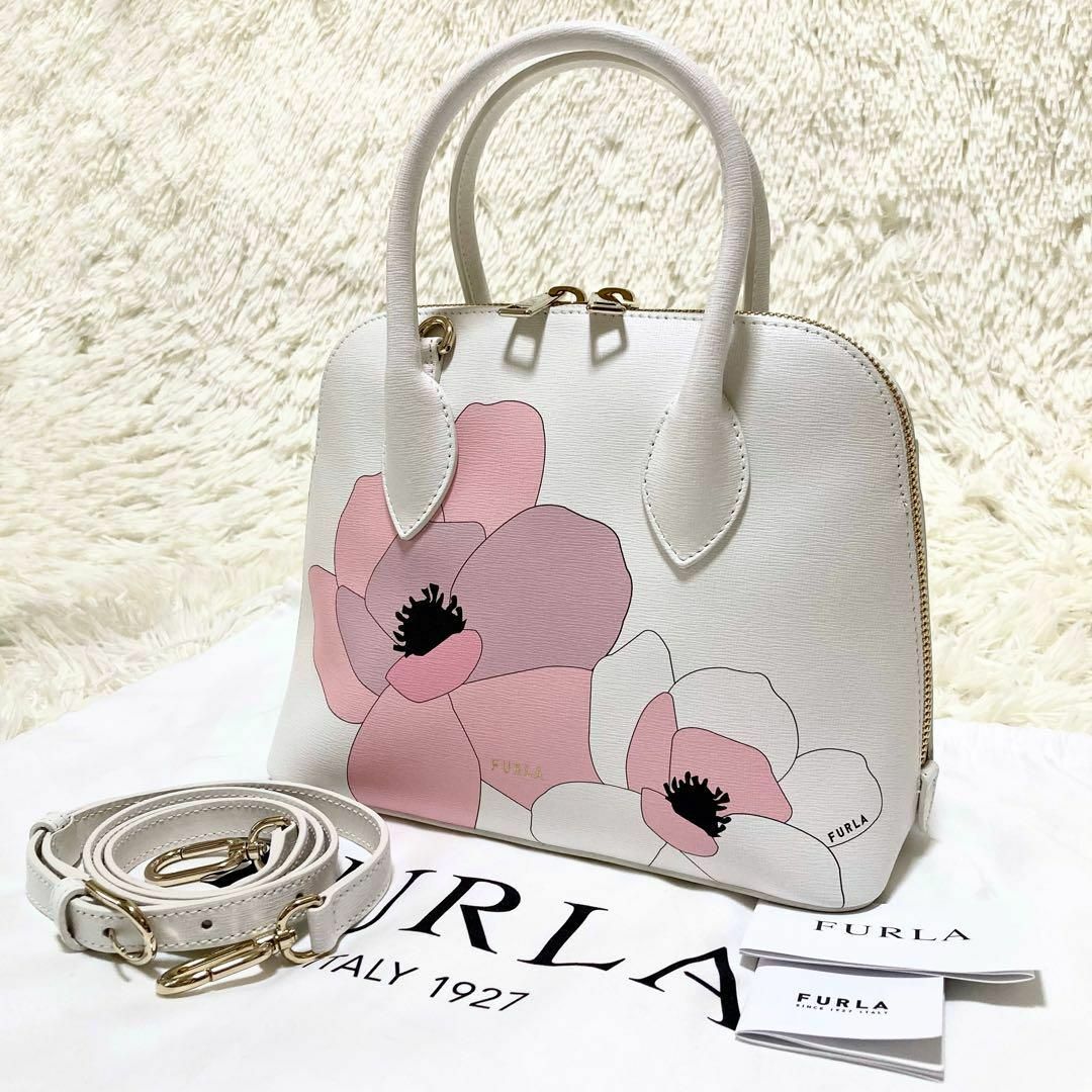 トレフォイル 未使用 フルラ ハンドバッグ マグノリア 花柄 2way 日本