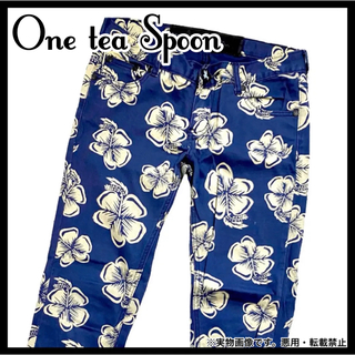 ONE TEASPOON - One tea Spoon ハイビスカス スキニー パンツ  ブルー ストレート