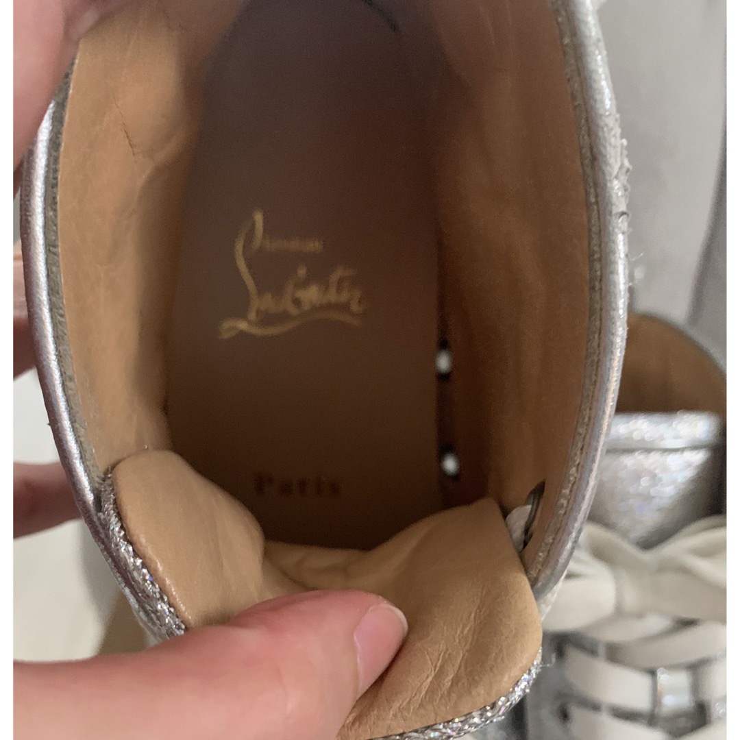 Christian Louboutin(クリスチャンルブタン)のルブタン ハイカット　スニーカー　シルバー　ラメ　36 レディースの靴/シューズ(スニーカー)の商品写真