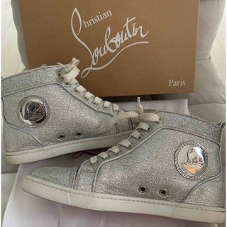 クリスチャンルブタン(Christian Louboutin)のルブタン ハイカット　スニーカー　シルバー　ラメ　36(スニーカー)