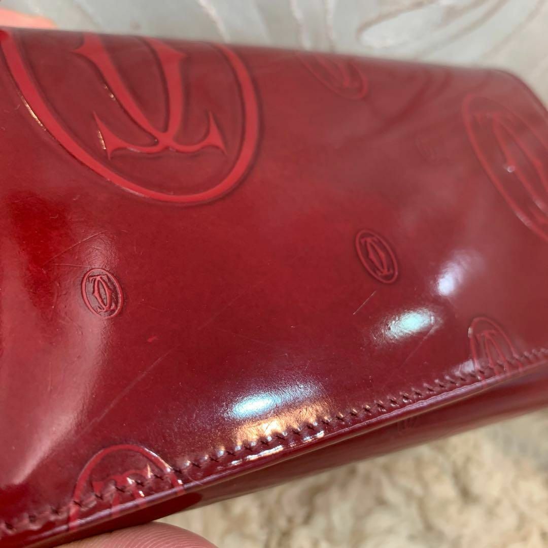 Cartier(カルティエ)のCartier ハッピーバースデー 二つ折り コンパクト財布 ボルドー レディースのファッション小物(財布)の商品写真