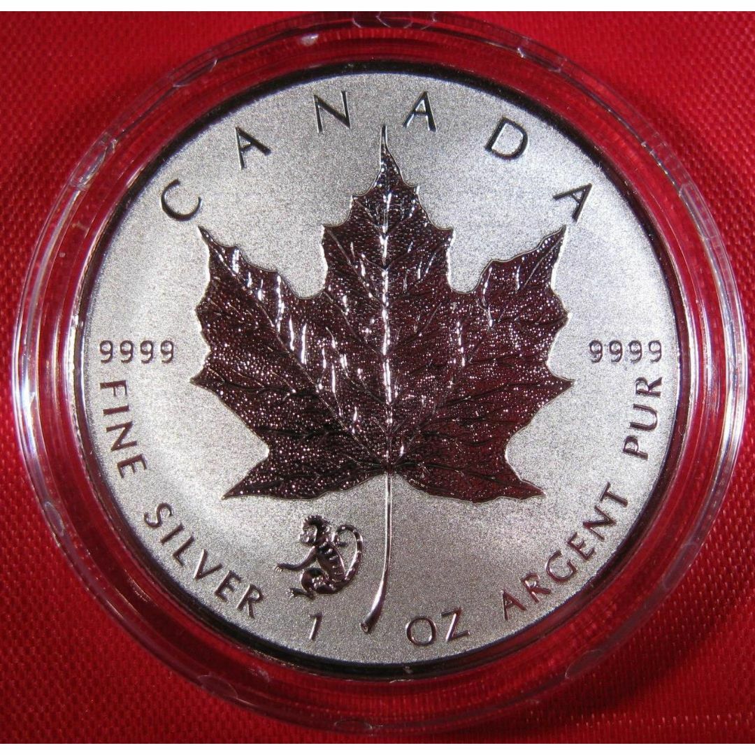 2016年カナダメープルリーフ銀貨5ドル～モンキームーンコイン貨幣