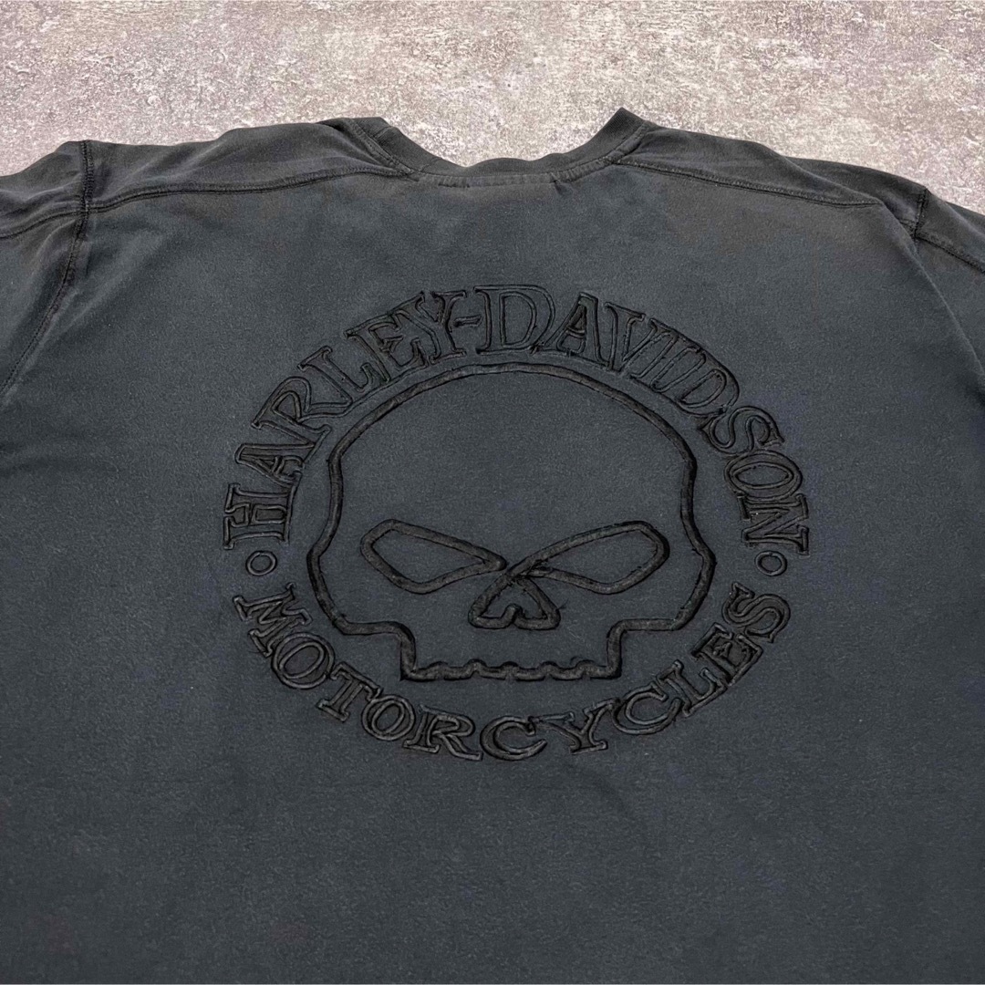 Harley Davidson(ハーレーダビッドソン)の【親方様専用】ハーレーダビッドソン☆バックスカル刺繍ビッグロゴTシャツ メンズのトップス(Tシャツ/カットソー(半袖/袖なし))の商品写真
