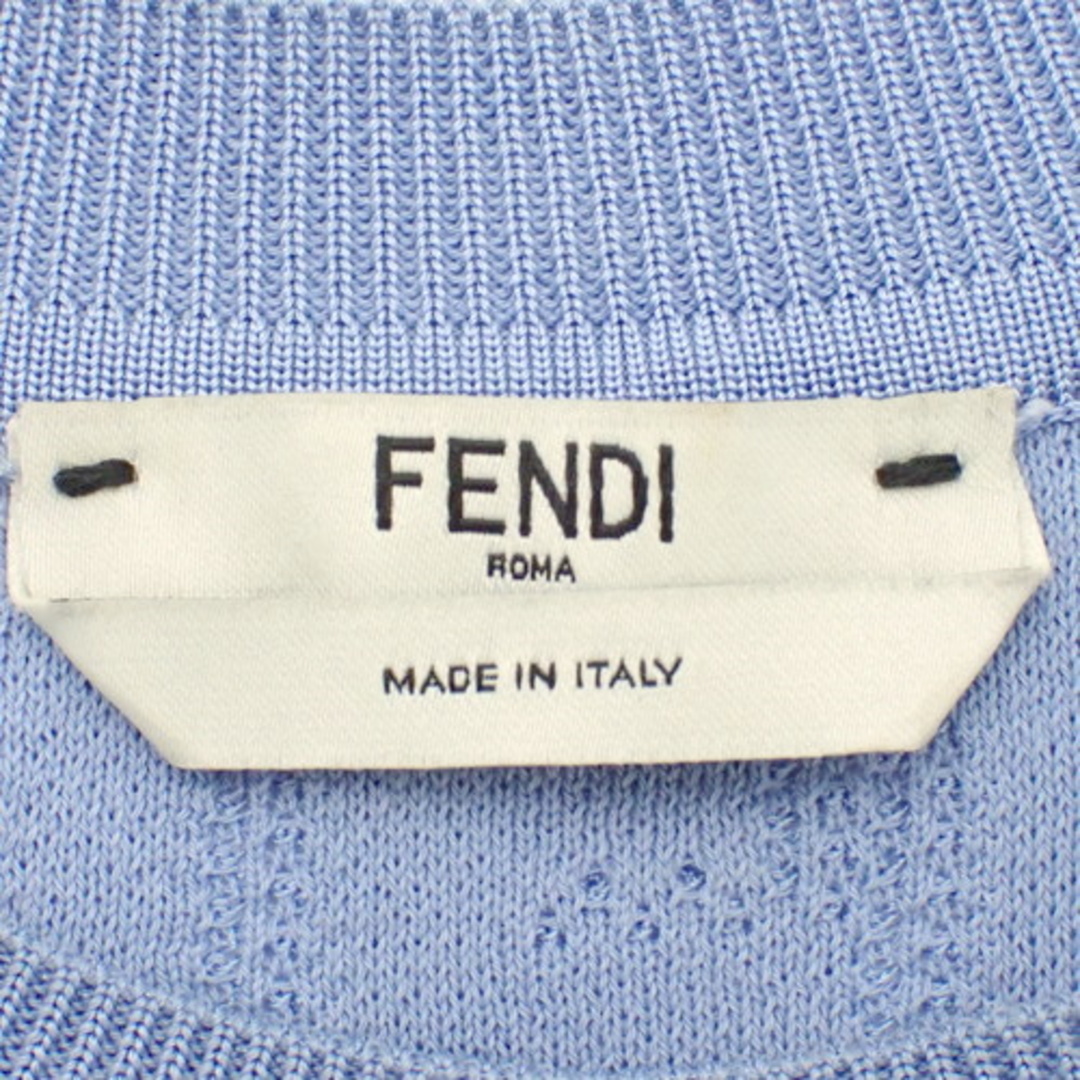 FENDI - フェンディトップス ズッカ柄 半袖ニットセーター コットン