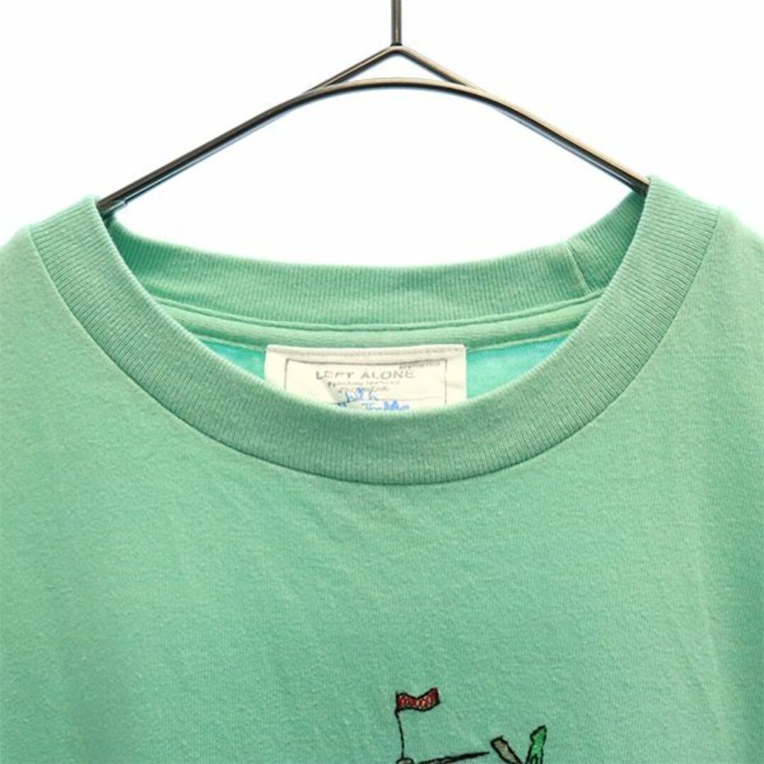 レフトアローン 刺繍 半袖 Tシャツ S グリーン LEFT ALONE メンズ ... LEFT ALONE 半袖シャツ