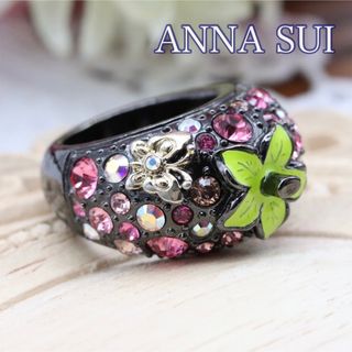 アナスイ(ANNA SUI)のアナスイ いちご ストーン リング ブラック パヴェ(リング(指輪))